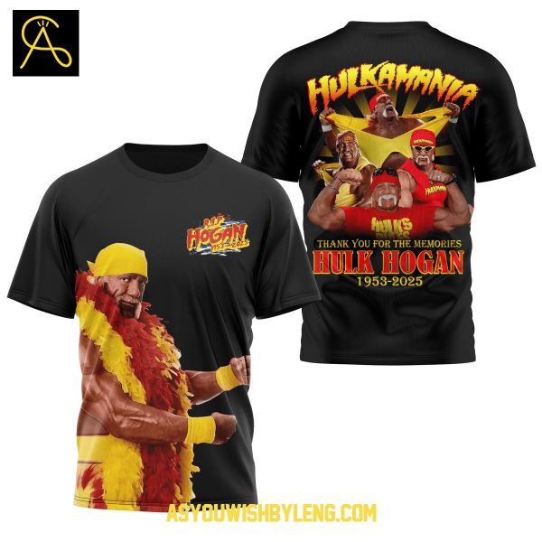 Hulk Hogan 1953-2025 Hulkamania Thank You For The Memories Hoodie T-Shirt