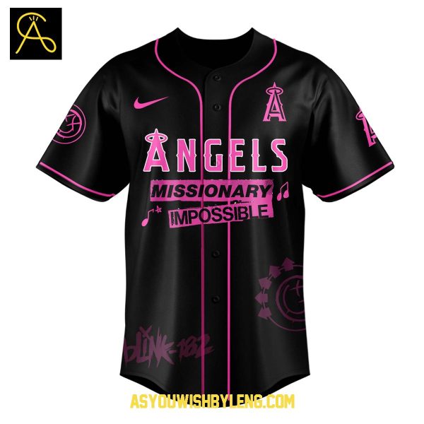 Los Angeles Angels 2025 Blink-182 Missionary Impossible Tour Baseball Jersey
