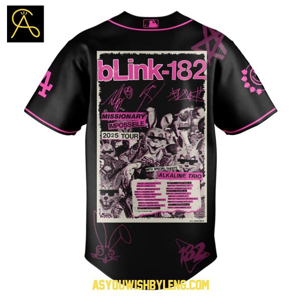 Los Angeles Dodgers Blink-182 Missionary Impossible Tour 2025 Baseball Jersey