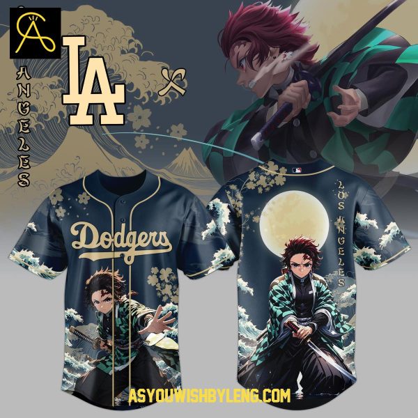 Los Angeles Dodgers Demon Slayer Kimetsu No Yaiba 2025 Baseball Jersey
