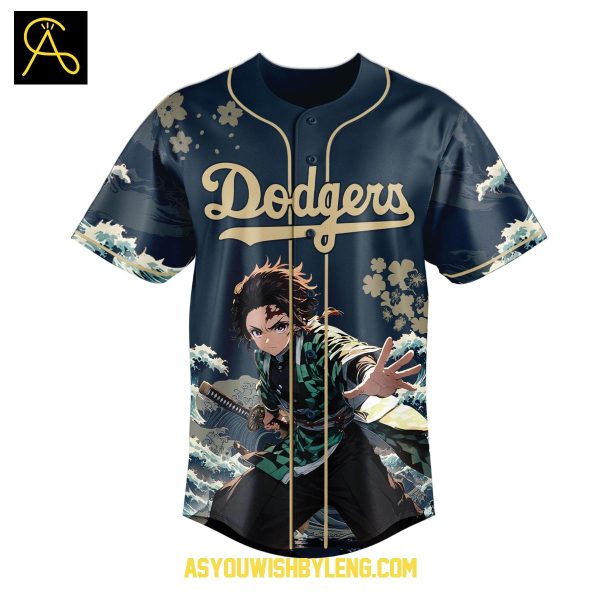 Los Angeles Dodgers Demon Slayer Kimetsu No Yaiba 2025 Baseball Jersey