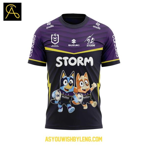 Melbourne Storm Bluey And Bingo 2025 Heeler Family Hoodie T-Shirt