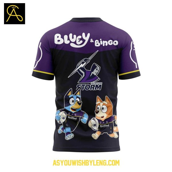 Melbourne Storm Bluey And Bingo 2025 Heeler Family Hoodie T-Shirt