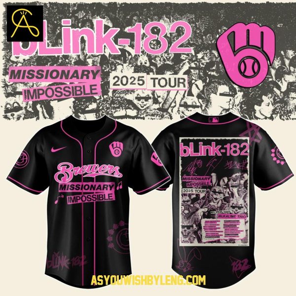 Milwaukee Brewers Blink-182 Missionary Impossible Tour 2025 Baseball Jersey
