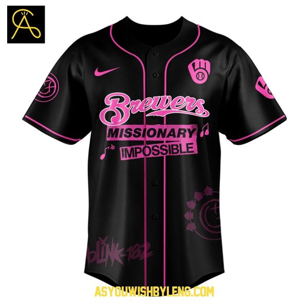 Milwaukee Brewers Blink-182 Missionary Impossible Tour 2025 Baseball Jersey
