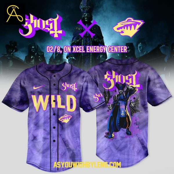 Minnesota Wild Ghost 2025 Celebration World Tour Baseball Jersey