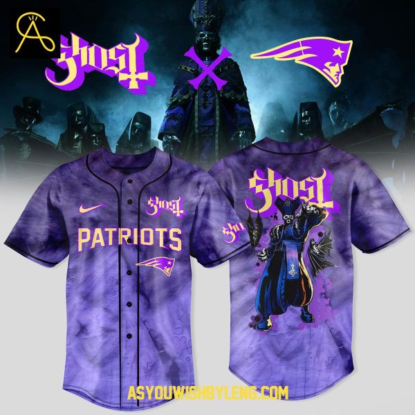 New England Patriots 2025 Ghost Band World Tour Celebration Baseball Jersey