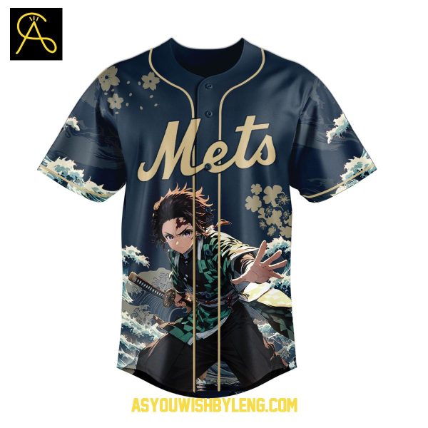 New York Mets Demon Slayer Kimetsu No Yaiba 2025 Baseball Jersey