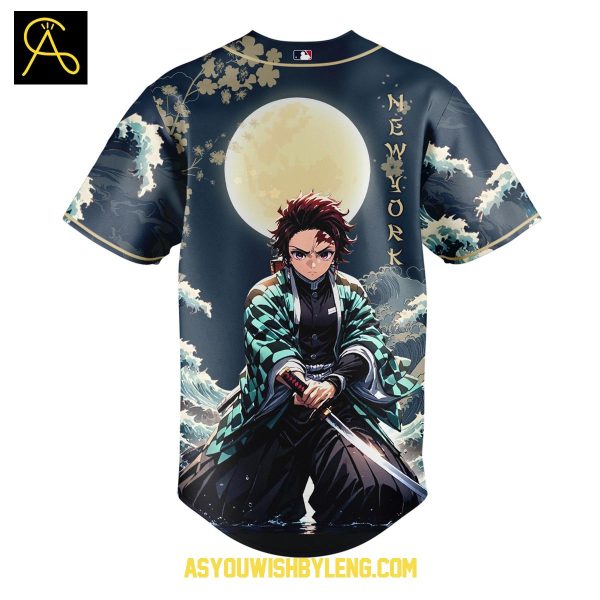 New York Mets Demon Slayer Kimetsu No Yaiba 2025 Baseball Jersey