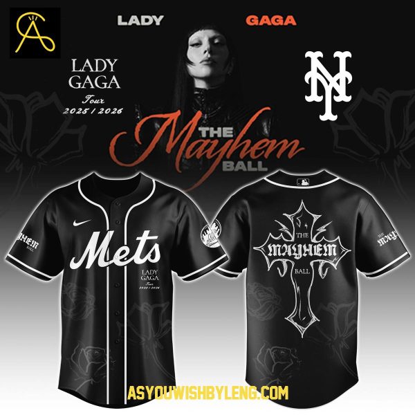 New York Mets Lady Gaga Tour 2025-2026 The Mayhem Ball Baseball Jersey