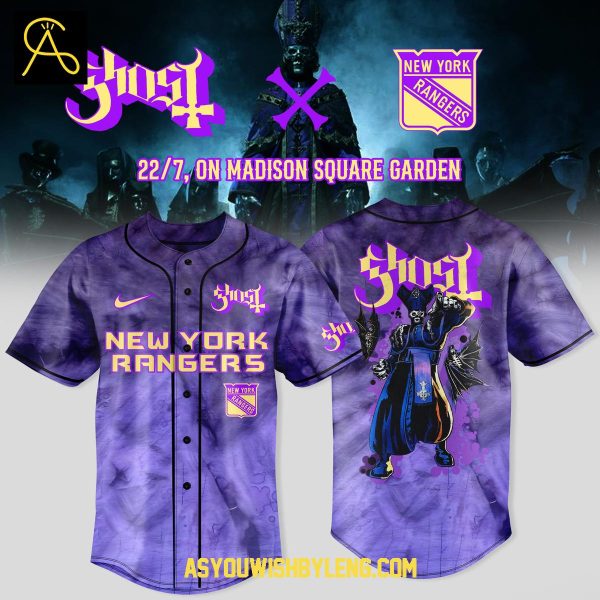 New York Rangers Ghost 2025 Celebration World Tour Baseball Jersey