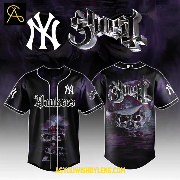 New York Yankees Ghost Band Skeletour World Tour 2025 Celebration Baseball Jersey