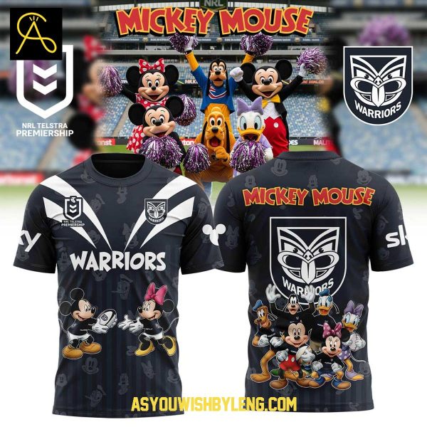 New Zealand Warriors Mickey Mouse Disney Friends 2025 Hoodie T-Shirt