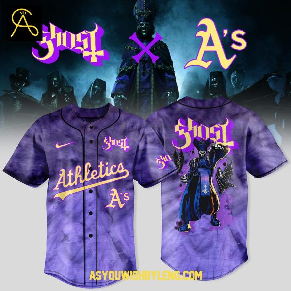 Oakland Athletics Celebrating Ghost Band World Tour 2025 Baseball Jersey