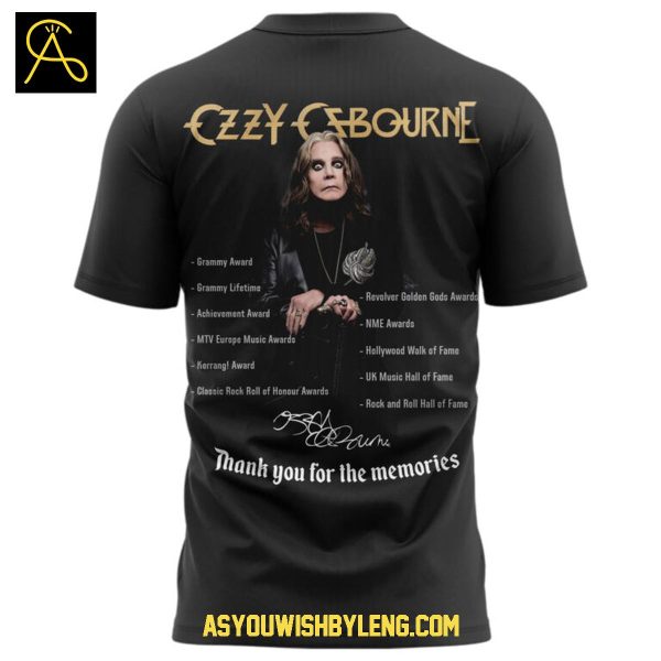 Ozzy Osbourne 1948-2025 Black Sabbath Thank You For The Memories Hoodie T-Shirt