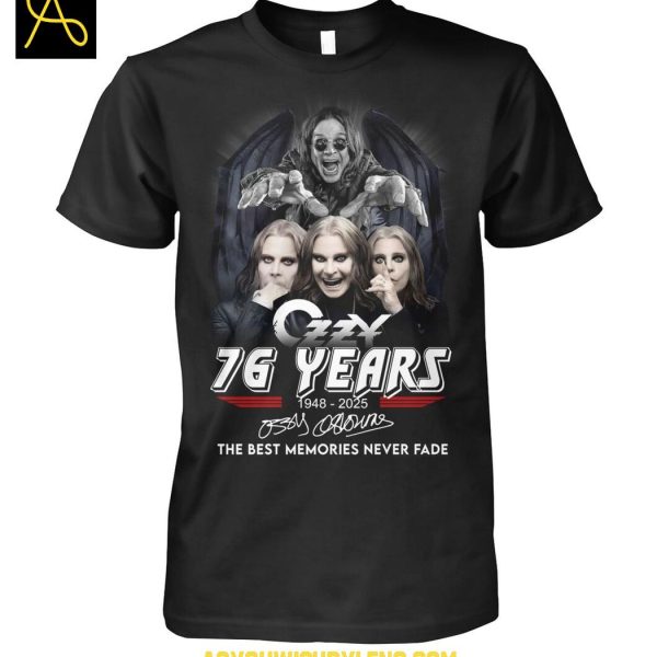 Ozzy Osbourne Black Sabbath 76 Years Gods Of Rock And Roll 2025 TShirt