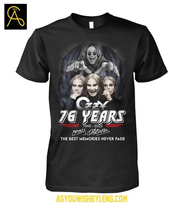 Ozzy Osbourne Black Sabbath 76 Years Gods Of Rock And Roll 2025 TShirt
