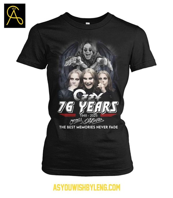 Ozzy Osbourne Black Sabbath 76 Years Gods Of Rock And Roll 2025 TShirt