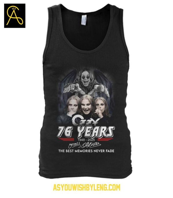 Ozzy Osbourne Black Sabbath 76 Years Gods Of Rock And Roll 2025 TShirt
