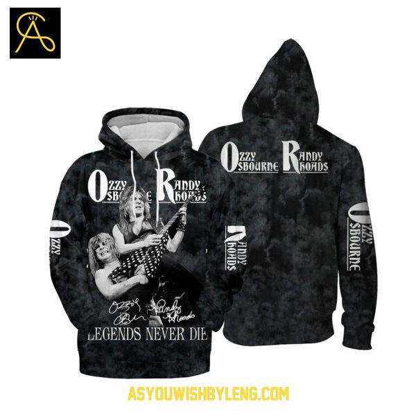 Ozzy Osbourne Randy Roads Legends Never Die 2025 Hoodie T-Shirt