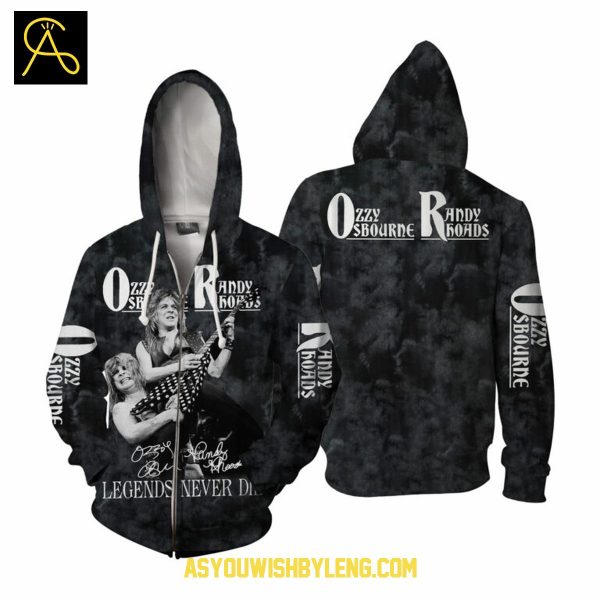 Ozzy Osbourne Randy Roads Legends Never Die 2025 Hoodie T-Shirt