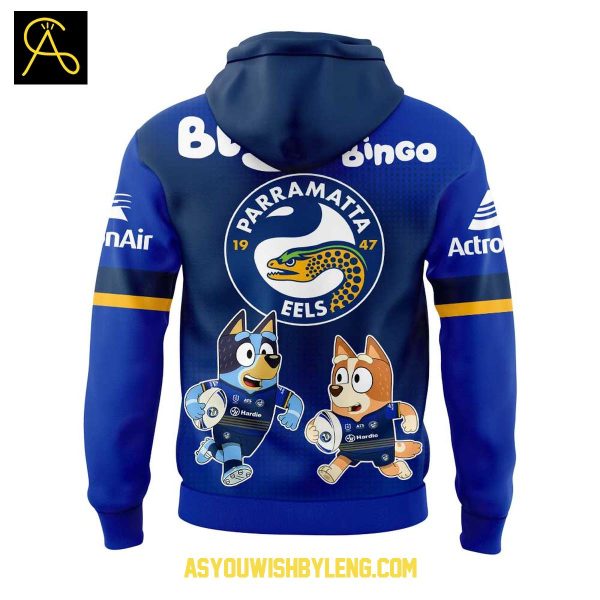 Parramatta Eels Bluey And Bingo Heeler Family 2025 Hoodie T-Shirt