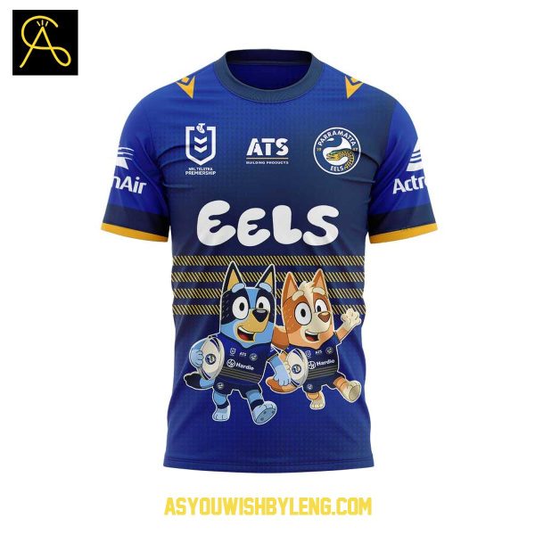 Parramatta Eels Bluey And Bingo Heeler Family 2025 Hoodie T-Shirt