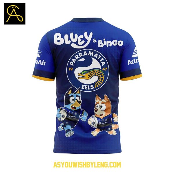 Parramatta Eels Bluey And Bingo Heeler Family 2025 Hoodie T-Shirt