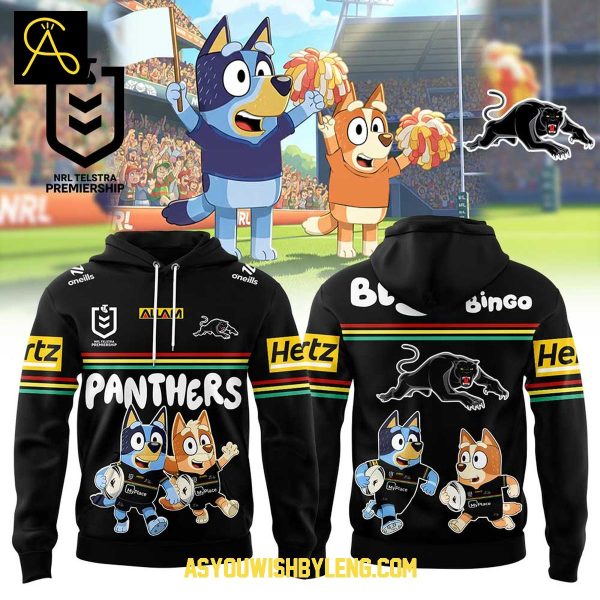 Penrith Panthers Bluey And Bingo 2025 Heeler Family Hoodie T-Shirt