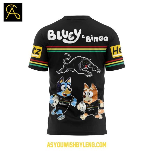 Penrith Panthers Bluey And Bingo 2025 Heeler Family Hoodie T-Shirt