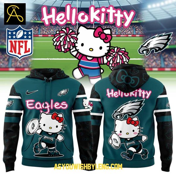 Philadelphia Eagles 50 Years Of Hello Kitty Celebration NFL 2025 Hoodie T-Shirt