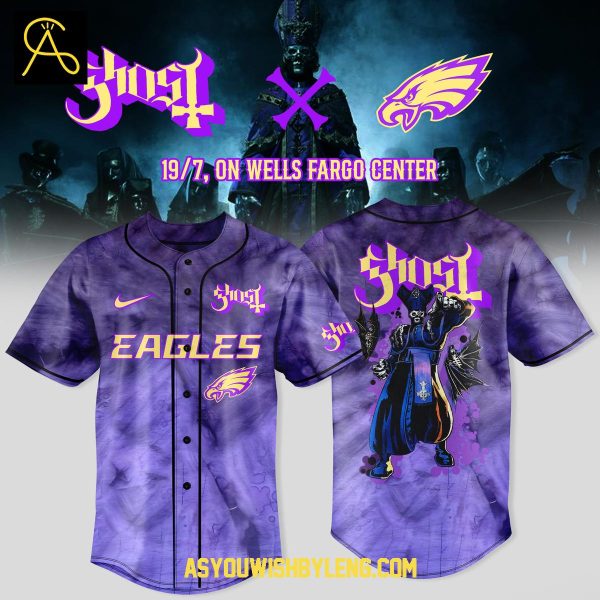 Philadelphia Eagles Ghost 2025 Celebration World Tour Baseball Jersey