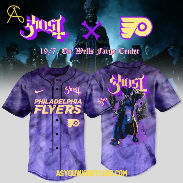 Philadelphia Flyers Celebration Ghost Band World Tour 2025 Baseball Jersey