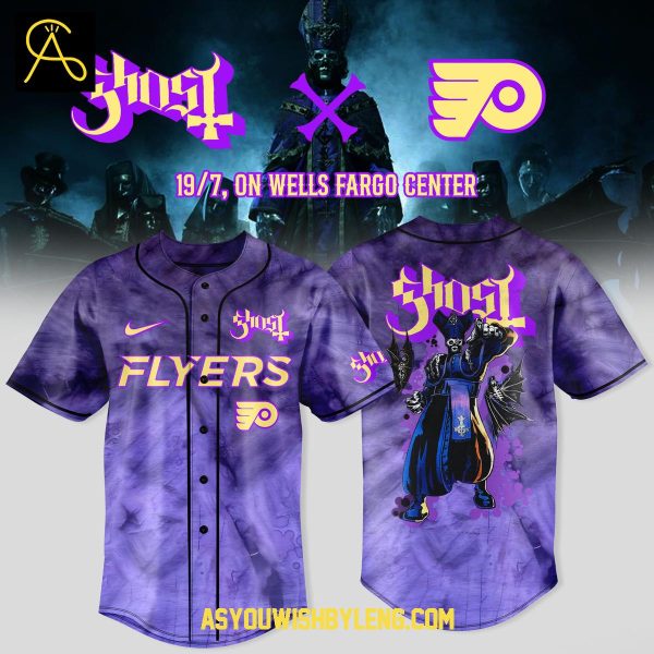 Philadelphia Flyers Ghost 2025 Celebration World Tour Baseball Jersey