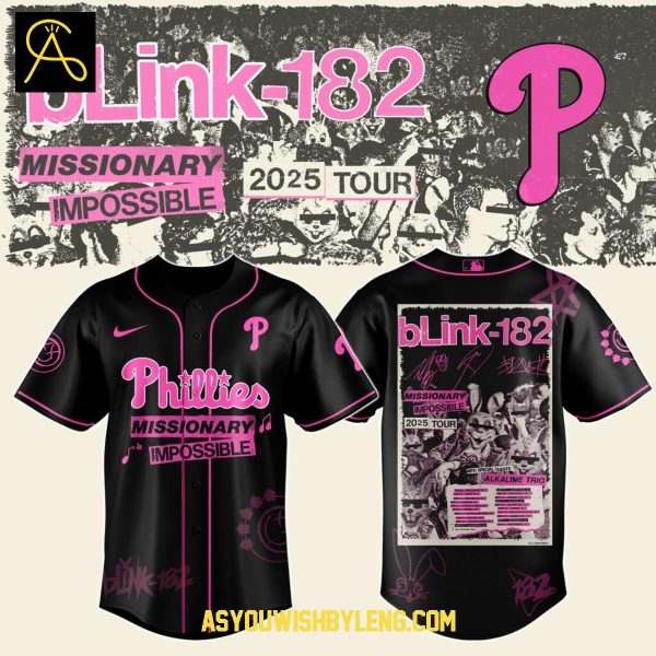 Philadelphia Phillies Blink-182 Missionary Impossible Tour 2025 Baseball Jersey