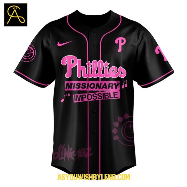 Philadelphia Phillies Blink-182 Missionary Impossible Tour 2025 Baseball Jersey