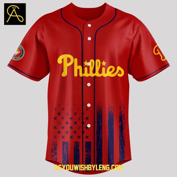 Philadelphia Phillies 2025 Marine 250th Birthday USA Pride Baseball Jersey