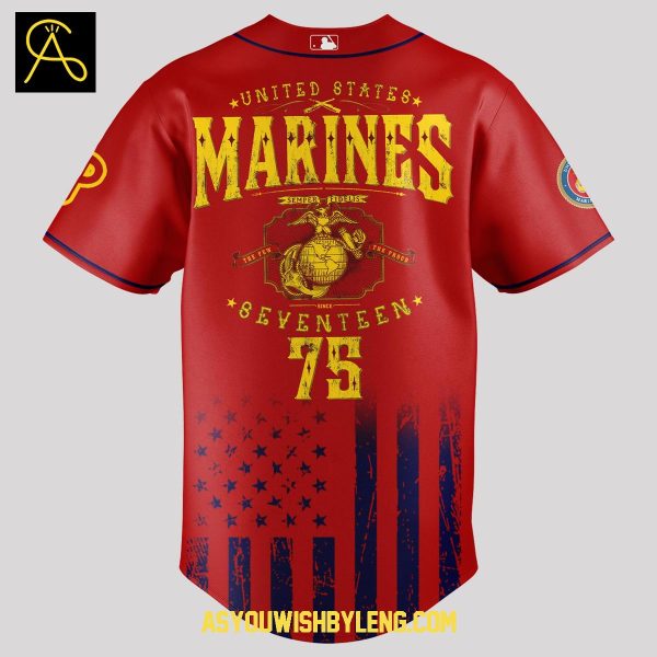 Philadelphia Phillies 2025 Marine 250th Birthday USA Pride Baseball Jersey