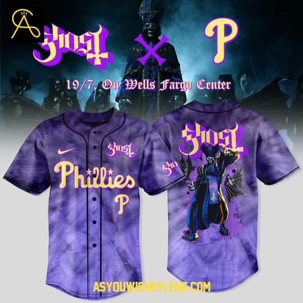 Philadelphia Phillies Celebration Ghost Band World Tour 2025 Baseball Jersey
