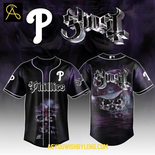 Philadelphia Phillies MLB Ghost Band Skeletour World Tour 2025 Baseball Jersey