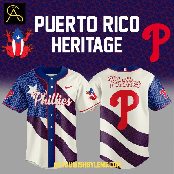 Philadelphia Phillies Puerto Rico Heritage 2025 Night Of Celebration Baseball Jersey