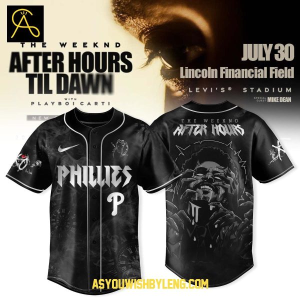 Philadelphia Phillies The Weeknd After Hours Stadium World 2025 Baseball Jersey