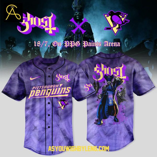 Pittsburgh Penguins Celebration Ghost Band World Tour 2025 Baseball Jersey