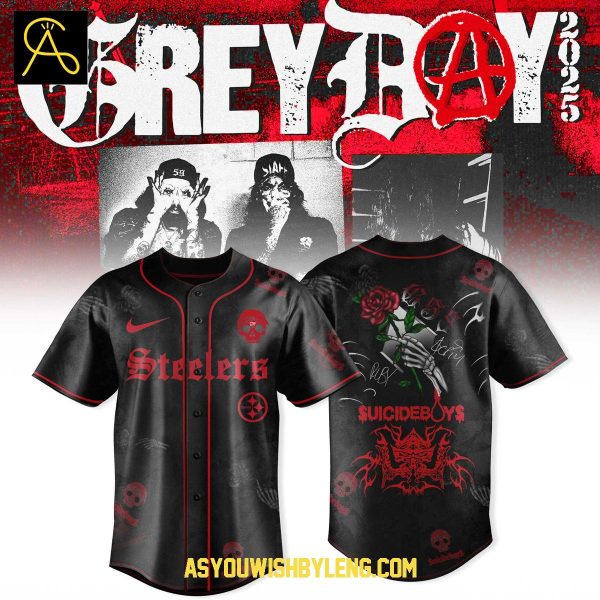 Pittsburgh Steelers NFL $uicideboy$ GreyDay Show 2025 Baseball Jersey