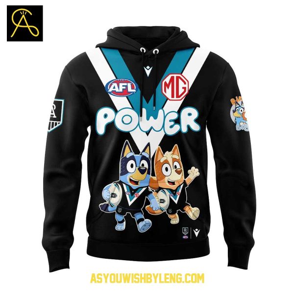 Port Adelaide Power Bluey And Bingo 2025 Heeler Family Hoodie T-Shirt