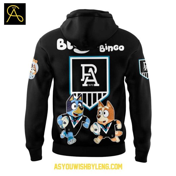 Port Adelaide Power Bluey And Bingo 2025 Heeler Family Hoodie T-Shirt