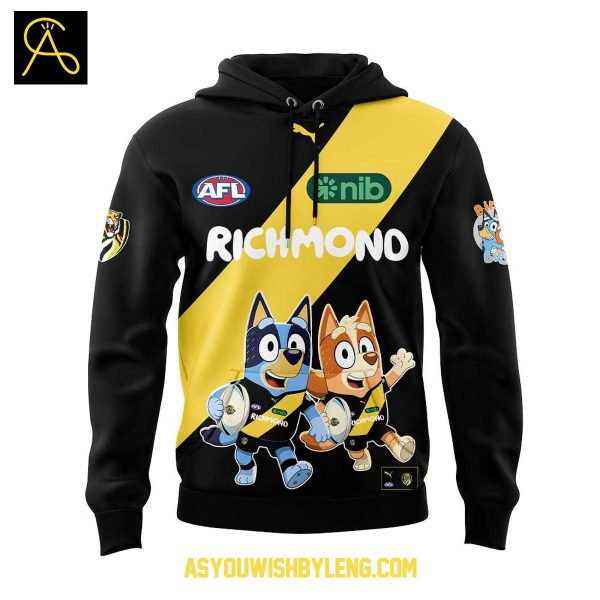 Richmond Tigers Bluey Heeler Rugby 2025 And Bingo Hoodie T-Shirt
