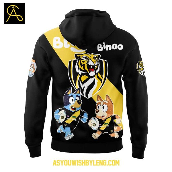 Richmond Tigers Bluey Heeler Rugby 2025 And Bingo Hoodie T-Shirt