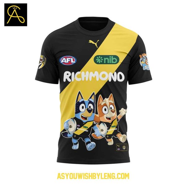 Richmond Tigers Bluey Heeler Rugby 2025 And Bingo Hoodie T-Shirt