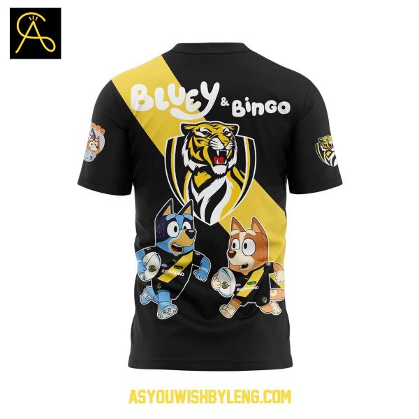 Richmond Tigers Bluey Heeler Rugby 2025 And Bingo Hoodie T-Shirt
